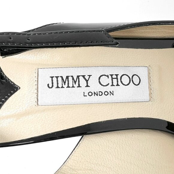 Jimmy Choo Erin Black Patent Slingback Kitten Heels Size 41 - Picture 6 of 9